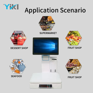 La balance POS de 15 "combine une étiqueteuse et un système POS tactile électronique à 58 imprimantes sur un fruit d'épicerie au-dessus de la balance du marché - Product Image 5