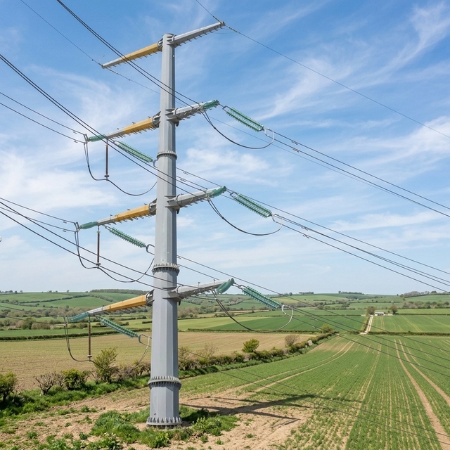 Corrosion Resistant Galvanized Steel Utility Pole - Custom Height Round Power Distribution Pole for Rural Grid