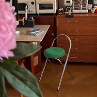 Chaise de salle à manger pliable moderne avec pieds chromés et revêtement en cuir/lin, design léger et portable pour la maison, le bar et la salle à manger