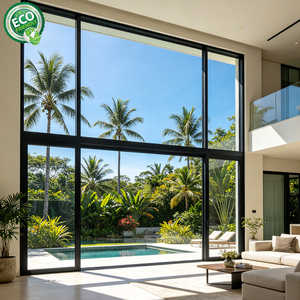 Contemporary Aluminum Alloy Fixed Picture <b>Window</b> With Double Tempered Glass For Villa Heat Insulation - Product Image 5