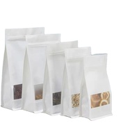 Sachet Doypack Personnalisé en Papier Kraft Brun Imprimé, Anti-graisse, Recyclable, Qualité Alimentaire, avec Fenêtre Blanche, pour Thé, Bonbons et Chocolats