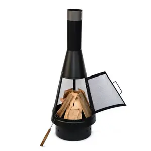 Yoho现代豪华Chiminea室外壁炉原木燃烧器铸铁庭院加热器室内使用时尚花园Chimeneas