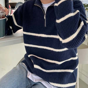 <span class=keywords><strong>Pull</strong></span> décontracté en laine tricoté respirant à col en V, motif écossais, style Old Money, confortable et ample pour homme, collection automne - Product Image 2