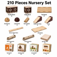 210 blocs de jeu modulaires pour tout-petits avec 96 cartes d'activités, planches en contreplaqué de bouleau, équipement de jeu intérieur souple