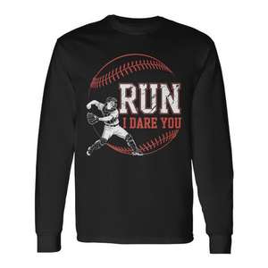 Camiseta de manga larga Run I Dare You para lanzador de béisbol - Product Image 1