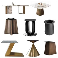 Base de table à manger cylindrique robuste et moderne en acier inoxydable chromé 304, support de table doré/noir pour salon