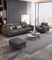 Sofá Seccional en Forma de L de Piel Sintética Reclinable Moderno KMJ para Sala de Estar, Apartamento, Villa, Muebles para Sala de Estar