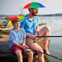 Parapluie de pêche classique d'extérieur, cadre en acier noir, 8 baleines, polyester, réglable manuellement, mains libres, imperméable et anti-UV