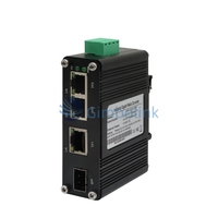 Switch Fiber Optik Industri Mini 5G 3-Port 10/100/1000T + 1-Port 100/1000X SFP Converter Switch Jaringan Gigabit