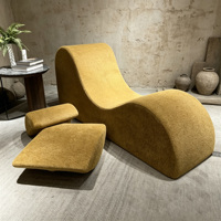 Chaise de yoga ergonomique moderne, chaise longue ondulée en mousse haute densité, canapé extensible compressé sous vide pour salon et salle de sport