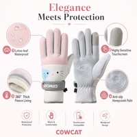 Gants de ski imperméables pour femmes avec logo personnalisé, gants thermiques à écran tactile, coupe-vent, pour l'extérieur