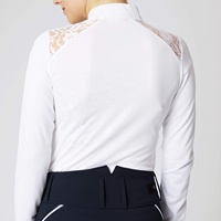 Nouveau style logo personnalisé femmes couche de base équestre polo à manches longues chemises d'équitation maille respirant