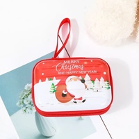 Porte-monnaie carré créatif en fer blanc, mini sac portable à fermeture éclair pour écouteurs et clés, modèle Linye, couleur personnalisable, thème Noël
