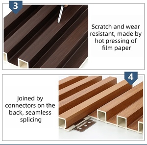 工場卸売 埋め込み式PVC大理石調ホワイトウッド3D壁パネル＆WPC壁パネル - Product Image 6