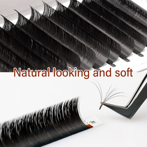 Extensions de cils en nylon vegan de luxe, sans cruauté, longues 16 mm, soyeuses, noires, riches et profondes, avec emballage personnalisable, coffret cadeau - Product Image 2