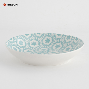 Lot de 6 bols à pâtes en céramique et en porcelaine bleu floral à bas prix allant au <span class=keywords><strong>lave</strong></span>-<span class=keywords><strong>vaisselle</strong></span> et au micro-ondes pour la cuisine - Product Image 5