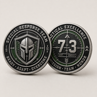 Pièce de monnaie personnalisée, souvenir de l'unité de réponse tactique, design de logo 3D en nickel noir, pièce de monnaie de défi double face pour événement de reconnaissance