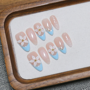 Nuevo Producto Lanzado, Uñas Postizas Semielaboradas con Diseño <span class=keywords><strong>de</strong></span> Concha <span class=keywords><strong>de</strong></span> Tortuga 3D en Azul Verdoso Raro, Aptas para Uso con Máquina - Product Image 6