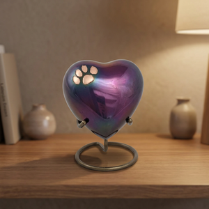Urne funéraire pour animaux de compagnie Purple Heart, souvenir commémoratif de crémation, écologique et biodégradable pour la maison - Artisanat indien - Product Image 3