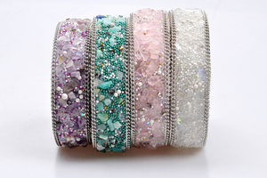 Bling pierres colorées mixte strass chaîne coupe - Product Image 4