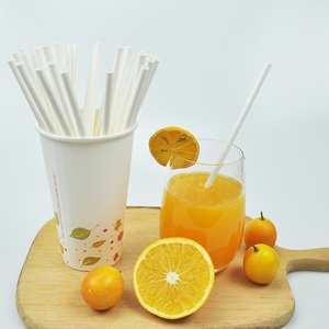 생분해 성 백지 마시는 빨대 맞춤형 6mm, 8mm, 10mm 벌크 개별 포장 - Product Image 2