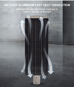 Offre Spéciale 200W 300W tout-en-un SMD LED lampadaire solaire étanche IP65 en alliage d'aluminium 6000K 180 Angle de faisceau télécommande - Product Image 4