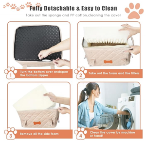 <span class=keywords><strong>Siège</strong></span> <span class=keywords><strong>auto</strong></span> surélevé classique <span class=keywords><strong>pour</strong></span> petits et moyens chiens avec design amovible et lavable, matériau écologique, <span class=keywords><strong>pour</strong></span> le voyage et fixation par ceinture - Product Image 4