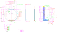 Module d'affichage LCD TFT circulaire de 2,47 pouces 480x480 IPS avec cadre octogonal, interface MIPI pour maison intelligente/hôtel