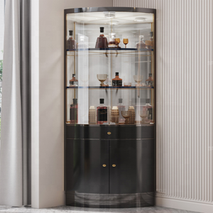 Porte-<span class=keywords><strong>vin</strong></span> en acier inoxydable, couleur or/noir/<span class=keywords><strong>blanc</strong></span>, présentoir personnalisé, buffet, armoire, ouverture en verre - Product Image 2