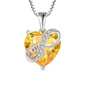 Collier Cœur Infini Multicolore « Maman » avec Pendentif Cœur Océan en Cristal – Cadeau Fête des Mères – Bijoux Tendance pour Femme - Product Image 2