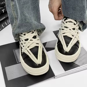 Chaussures de sport en cuir véritable à lacets de marque personnalisée, semelles épaisses, chaussures de basket-ball décontractées pour hommes et femmes dans des boîtes d'origine - Product Image 5