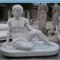Sculptures de statue d'hercule zeus humain en marbre naturel