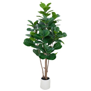 OH ARTS Ficus Lyrata Artificiale Lussureggiante in Vaso Bianco Moderno, Pianta Finta di Lusso per Arredamento Nordico - Product Image 1
