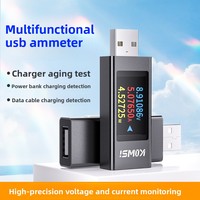 Probador de carga USB Digital, medidor de voltaje monofásico de 6.5A de alta precisión, compatible con carga de alta corriente de teléfono móvil, 2 unidades