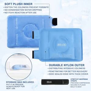 Envoltura de hielo de gel de neopreno flexible reutilizable Terapia de dos correas para magulladuras Lesiones de desgarro de menisco Paquete de hielo de rodilla - Product Image 3