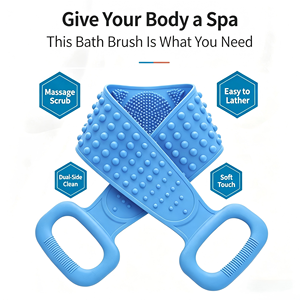 Extended Thickened Durable <b>Silicone</b> Double Sided Bath Exfoliating Back <b>Scrubber</b> Quickly Removes Dead Skin - Product Image 2