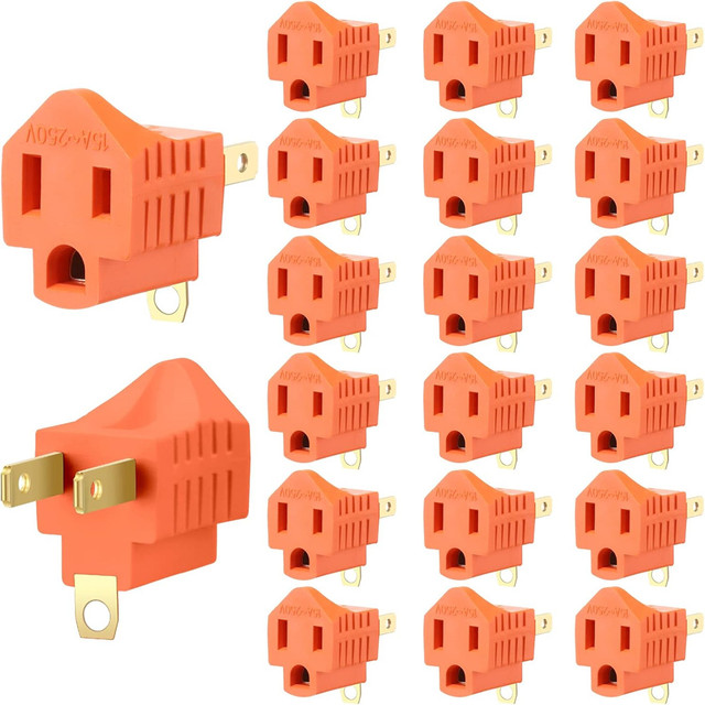 3 Prong to 2 Prong Adapter Polarized 3 Pin to 2 Pin Power Wall Adapter for Wall Grounding Converter Adapter Outlet Plug