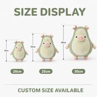 Jolie Peluche Cochon Avocat Vert Personnalisée, Jouet en Peluche Cochonnet Doux, Décoration, Faible MOQ, Service OEM ODM, Échantillon, Fabricant Direct