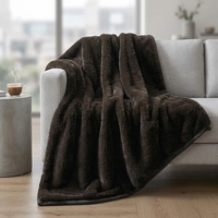 Plaids en fausse fourrure de chinchilla tricotée, moelleux et confortables, pour la décoration de canapé et de la maison, certifiés OEKO-TEX
