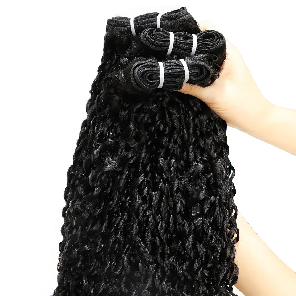 Amostra grátis Mongol Kinky Curly Cabelo Humano Virgem Extensão Do Cabelo Bundle Atacado Vendedor Real Bulk Cheap Hair Weave