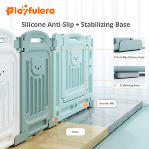 Parc de jeu pliable moderne en plastique pour bébés et tout-petits - Conception sécurisée, durable et écologique, enclos pour enfants pour <span class=keywords><strong>chambre</strong></span> et salon - Product Image 3
