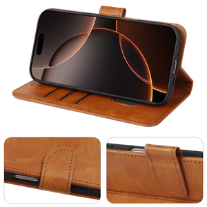 Custodia a Portafoglio in <span class=keywords><strong>Pelle</strong></span> per <span class=keywords><strong>iPhone</strong></span> 15 Pro Max 17 Air 16 Plus Samsung S24 Ultra FE S25 S26 con Porta Carte e Chiusura Magnetica - Product Image 4