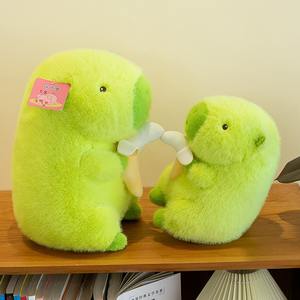 Vente en gros, nouvel arrivage de peluche Capybara verte, pendentif en forme de banane jaune, en coton PP, couette en polyester doux, cadeau - Product Image 3