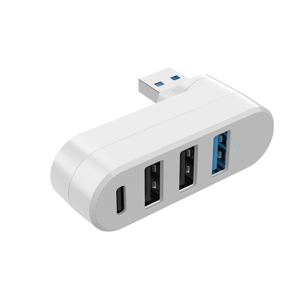 Hub USB 3.0 A 4 Porte Rotante 90°/180° - 1 USB 3.0, 2 USB 2.0 E 1 Type-C, Velocità 5Gbps, Compatibile Con PC, Laptop, MacBook, Plug & Play