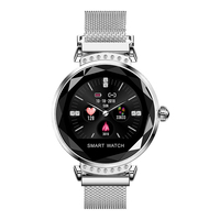 Montre connectée pour femme H2 Fashion avec écran couleur, suivi de la forme physique, bracelet en maille, montre intelligente 2020