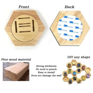 Wholesale DIY No Punching Hexagon Honeycomb Collection Medal Wooden Medal Hanger <b>Display</b> - Product Image 3