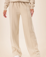 Pantalon de jogging en molleton épais pour femme, respirant, ample, en polyester/coton, taille mi-haute élastique, jambe large, style streetwear, pyjama