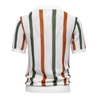 Nouveau Polo Homme Été 2026 à Manches Courtes Personnalisable, Tricoté Respirant à Rayures Creuses pour Chemise Polo, 100% Coton Infroissable