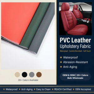 Tessuto in Pelle Artificiale PVC con Goffratura Fine, Resistente ai Raggi UV, Antipolvere e Antimuffa per Sedili Auto, Disponibile per Grossisti - Product Image 1