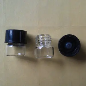 热卖0.5毫升1毫升玻璃瓶玻璃瓶，带螺旋盖和聚锥衬里塑料插件